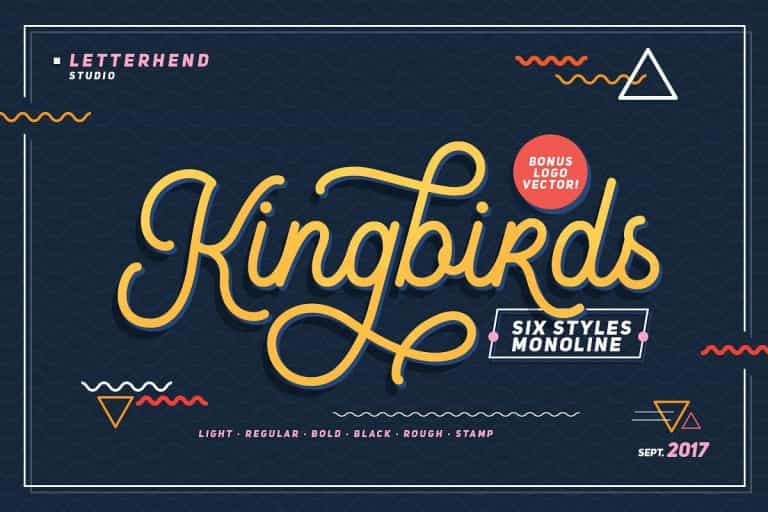 Kingbirds Monoline Script Font Image 1