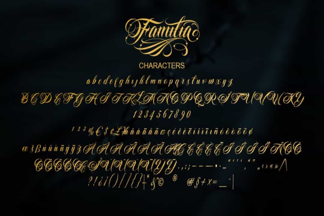 Familia Tattoo Font Image 3