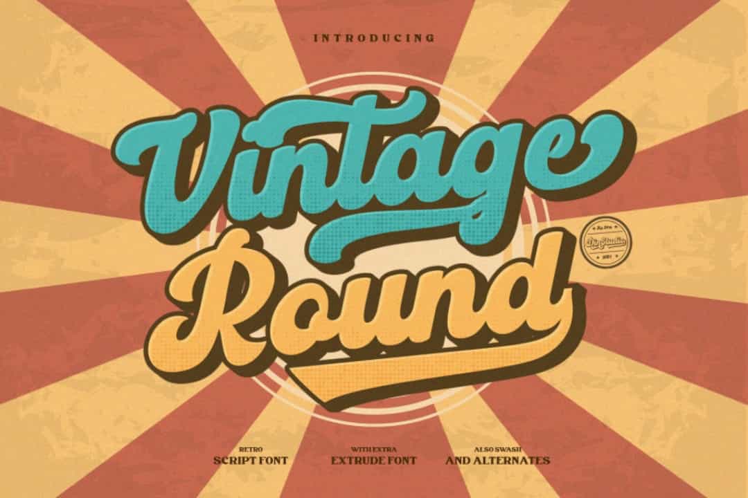 Vintage Round Font Image 1
