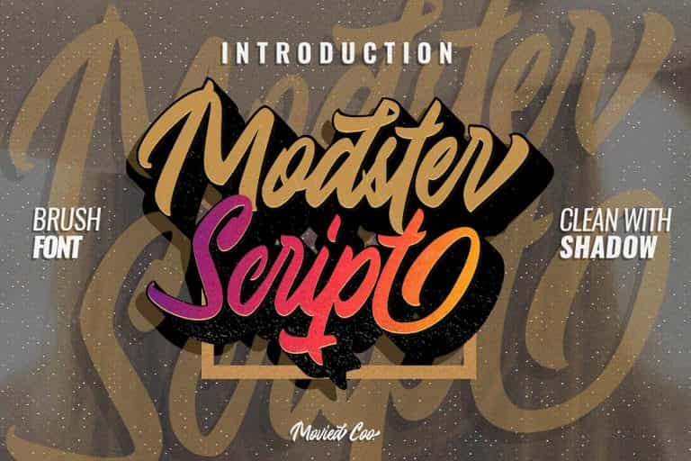 Modster Script Font Image 1