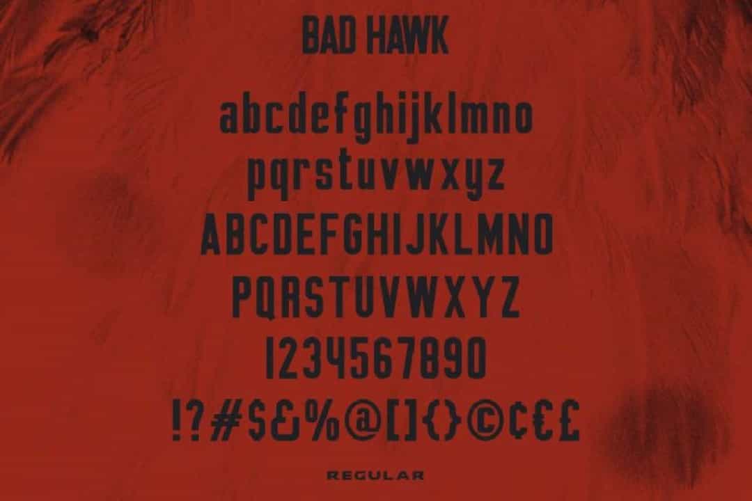 Bad Hawk Font Image 3