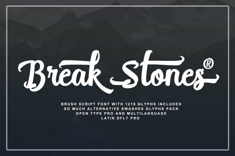 Break Stones Script Brush Font Image 1