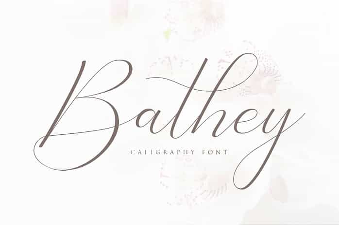 Bathey Calligraphy Font Image 1