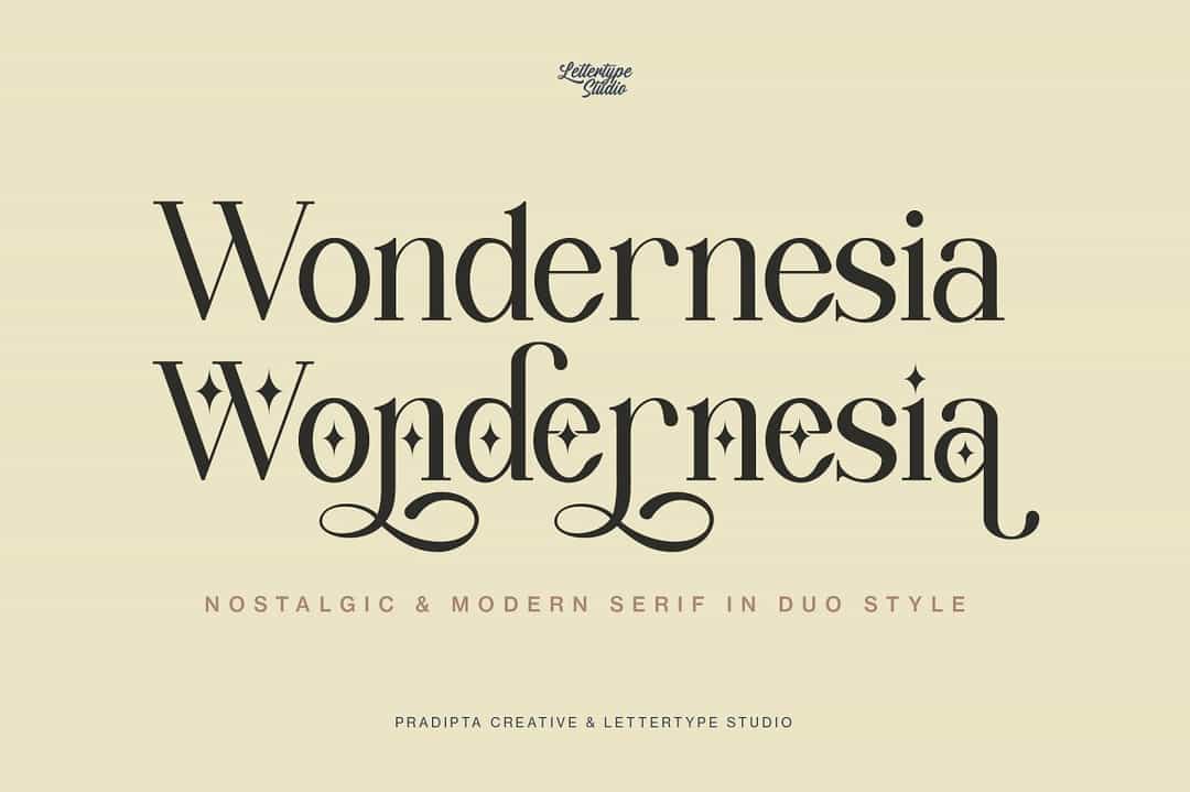 Wondernesia Nostalgic Font Image 1