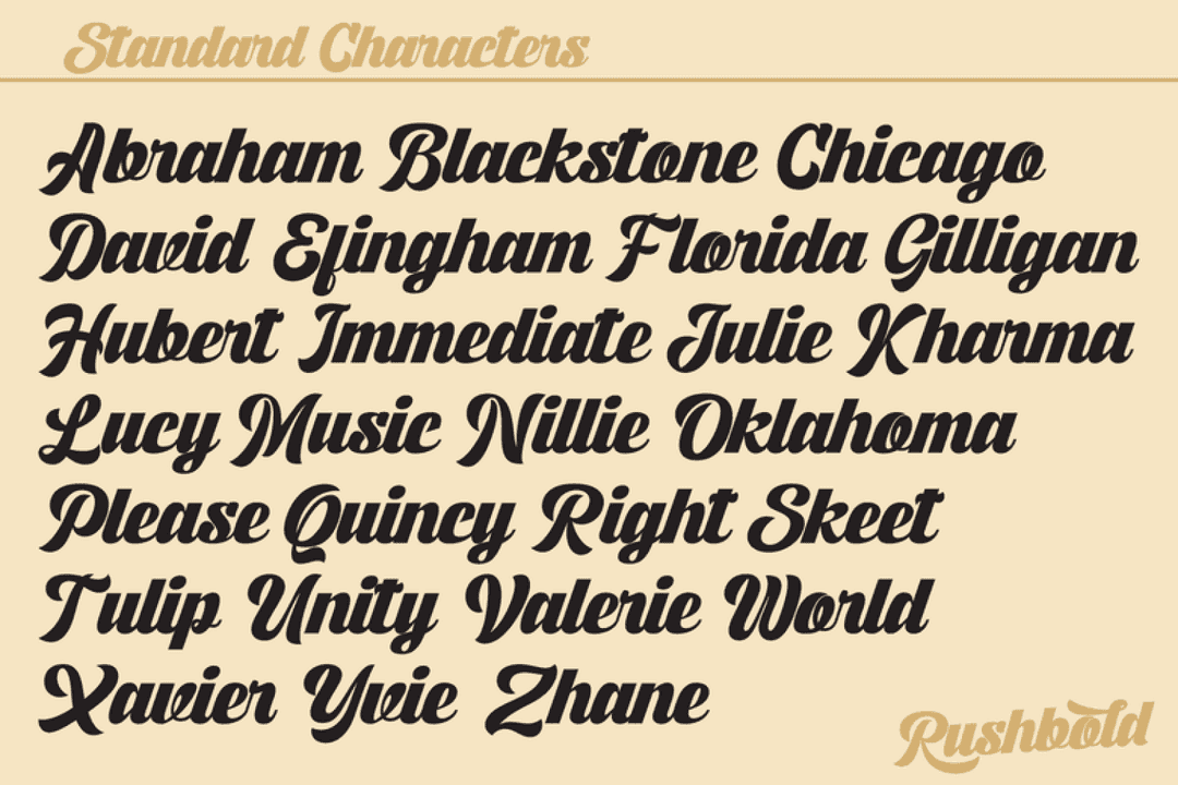 Rushbold Font Image 2