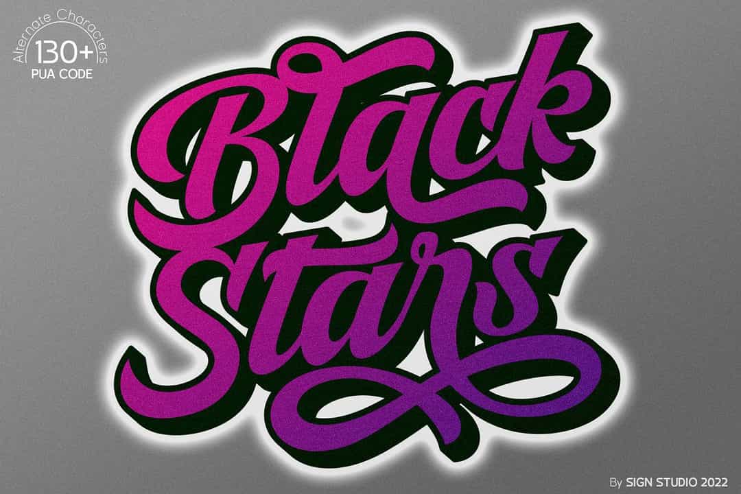 Black Stars Font Image 1