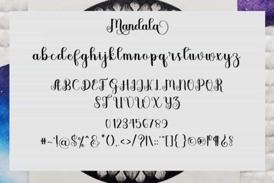 Mandala Calligraphy Font Image 3