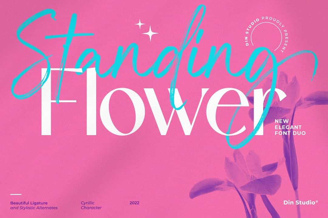 Standing Flower Font Image 1