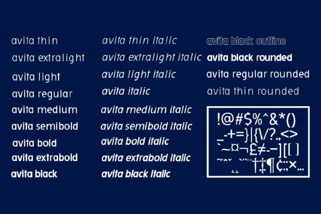 Avita Font Image 2