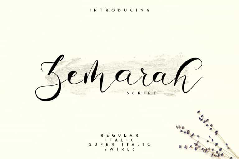 Zemarah Script Font Image 1