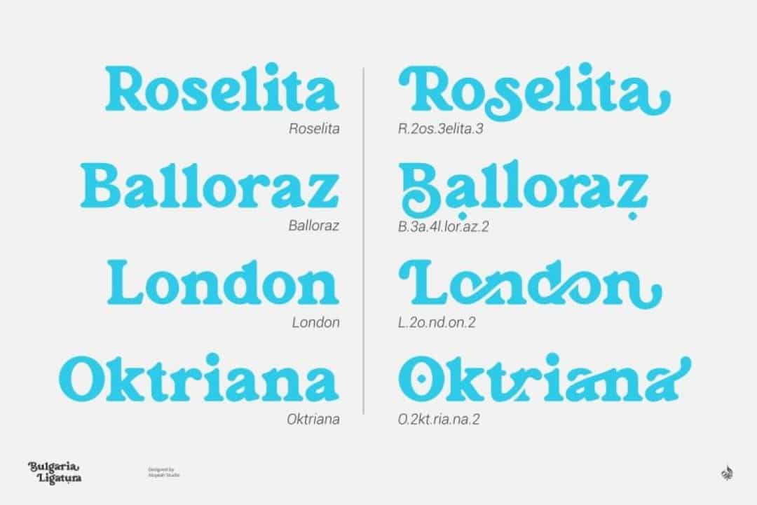 Bulgaria Ligatura Font Image 2