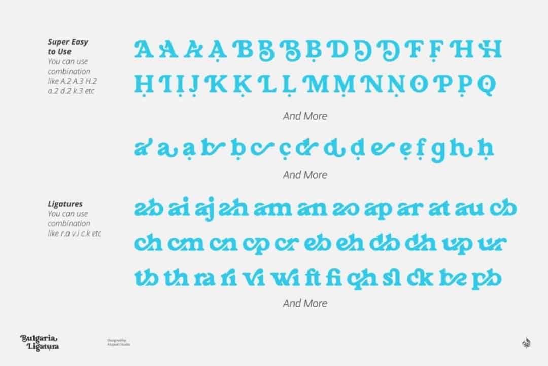 Bulgaria Ligatura Font Image 3