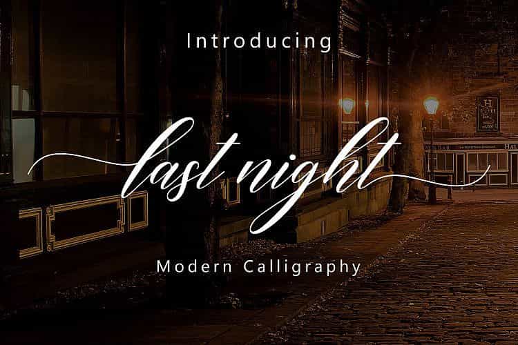 Last Night Script Font Image 1