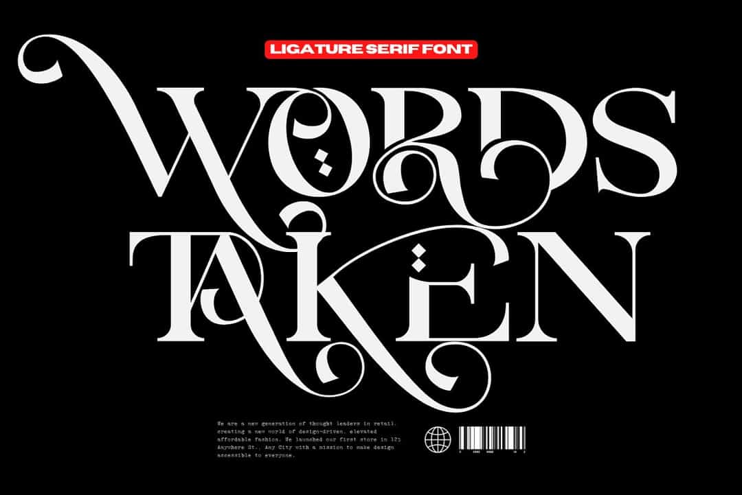 Words Taken Font Image 1