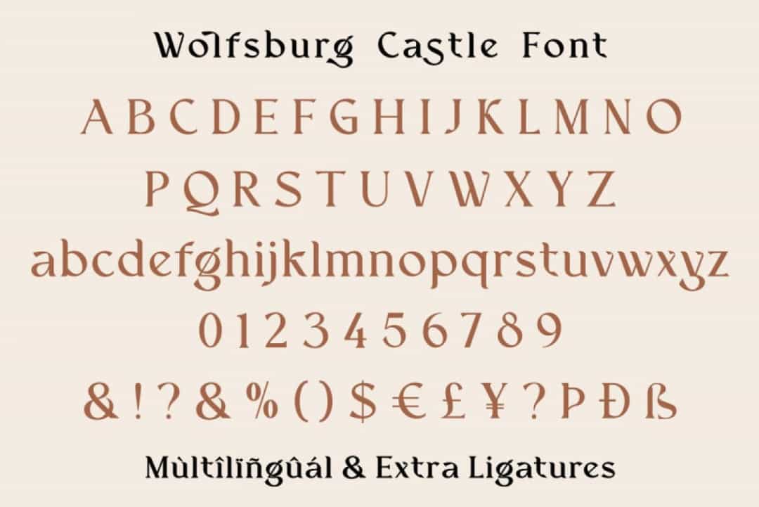 Wolfsburg Castle Font Image 3