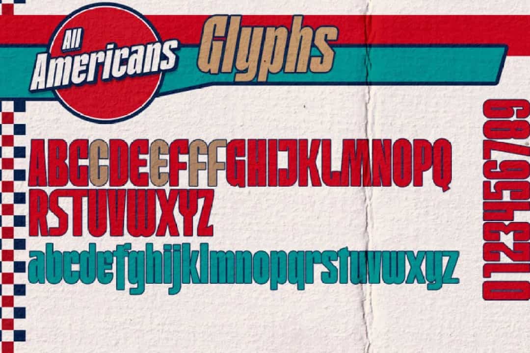 All Americans Font Image 2