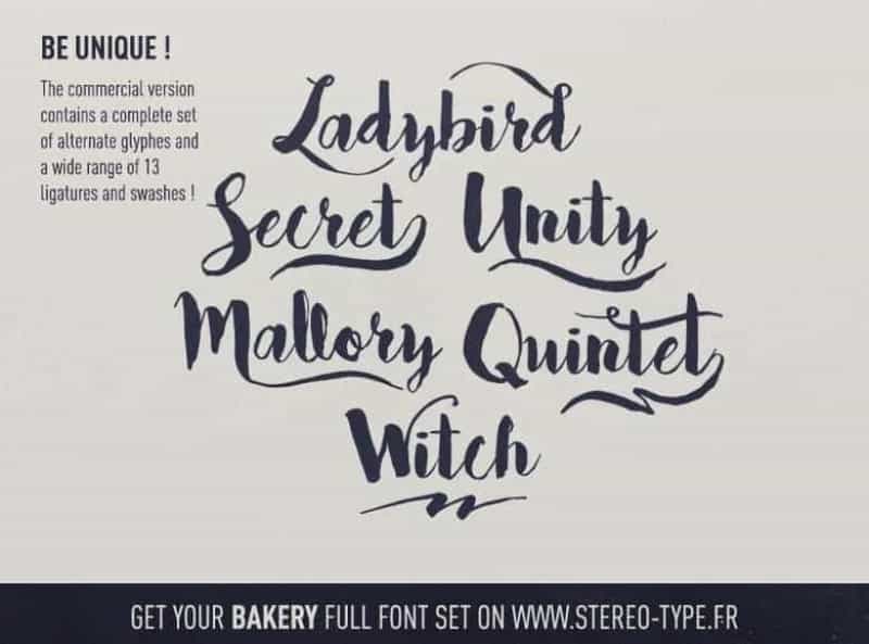 Bakery Font Free Image 2