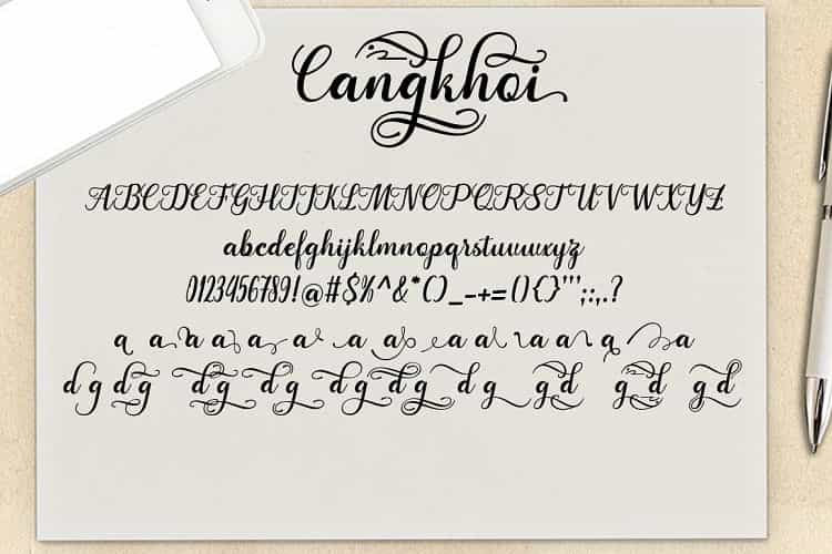 Cangkhoi Script Font Image 3