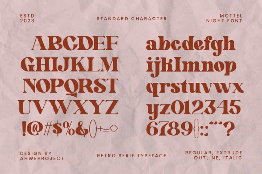 Mottelnight Font Image 3