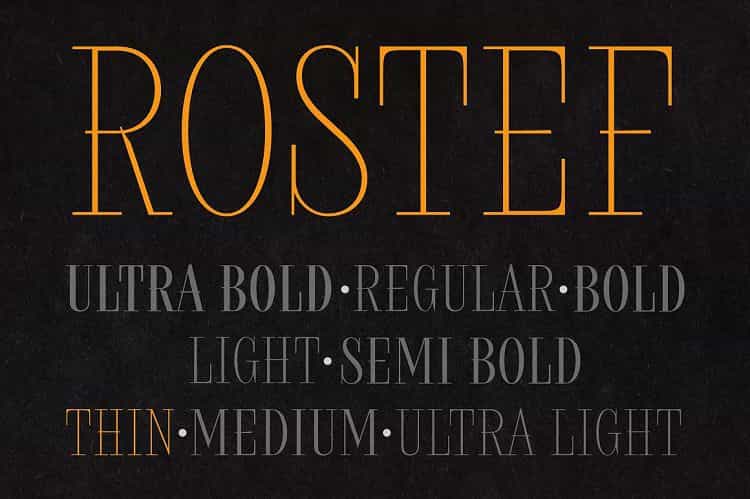 Rostef Thin Font Image 3
