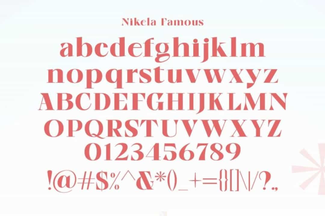 Nikela Famous Font Image 3