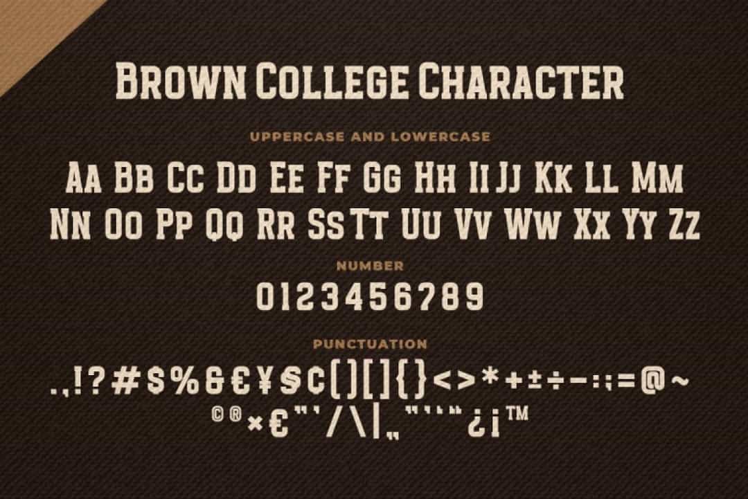 Brown College Font Image 3