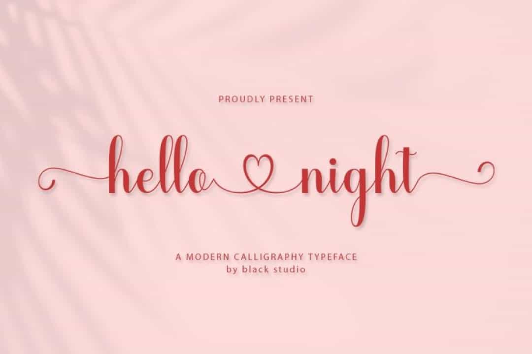 Hello Night Font Image 1