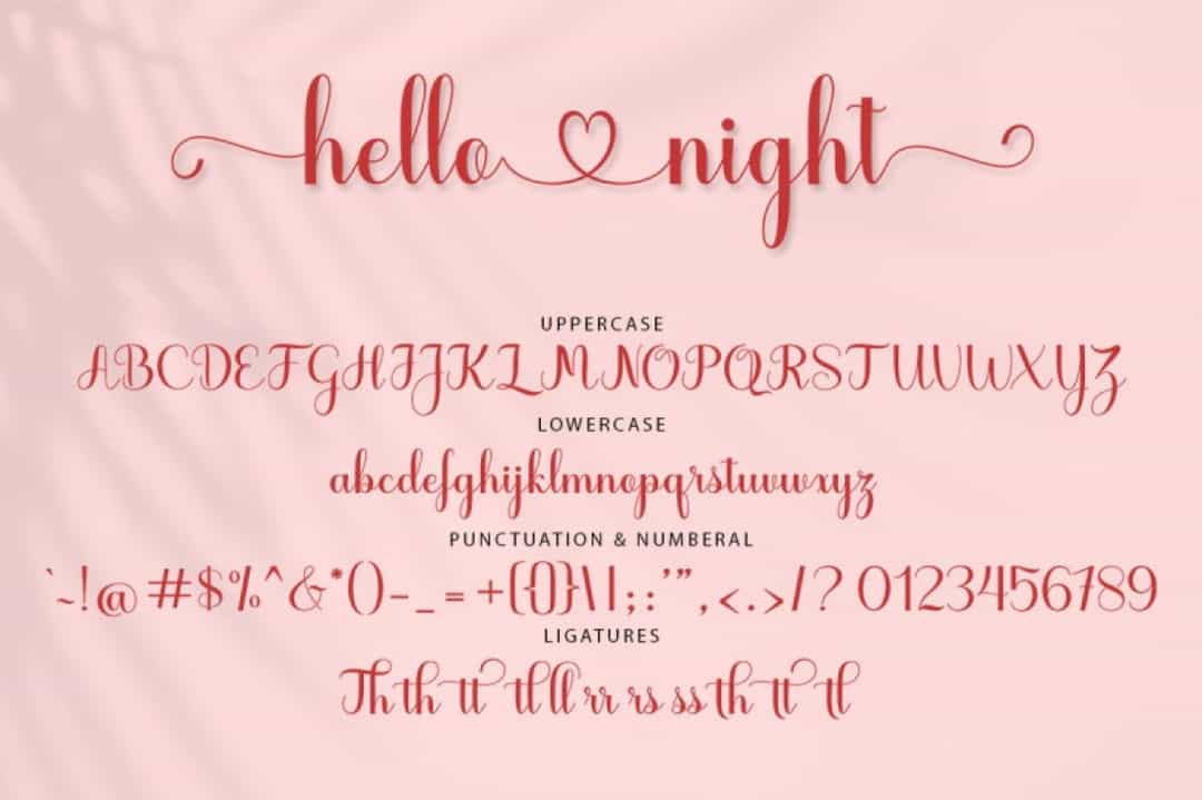 Hello Night Font Image 3