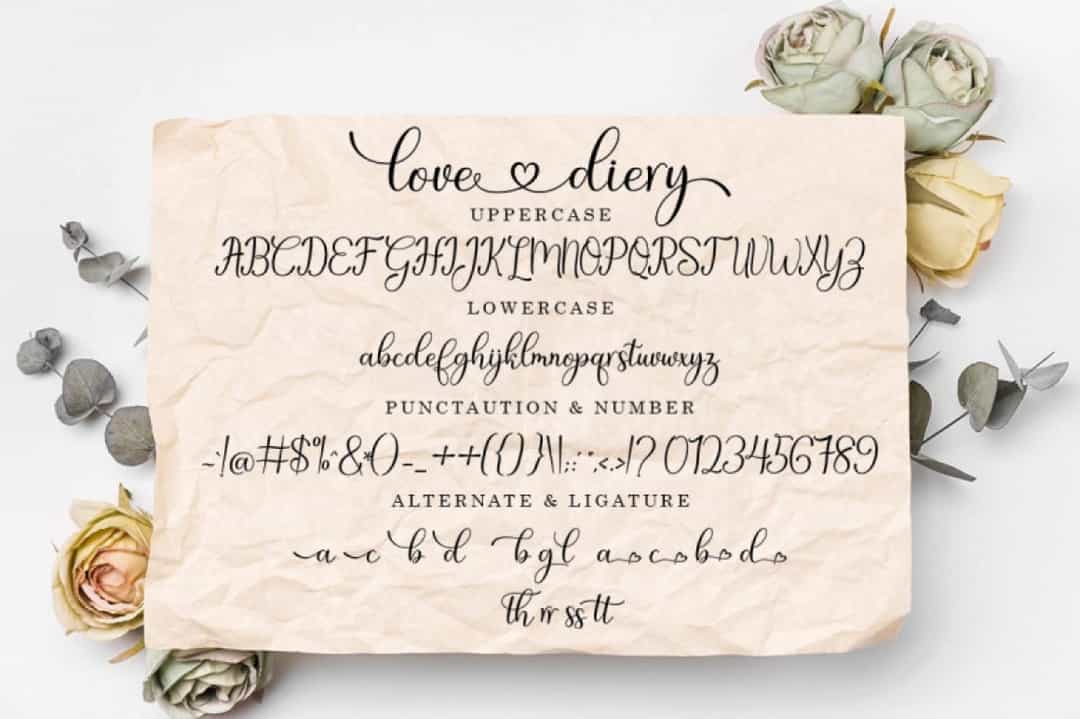 Love Diery Font Image 3