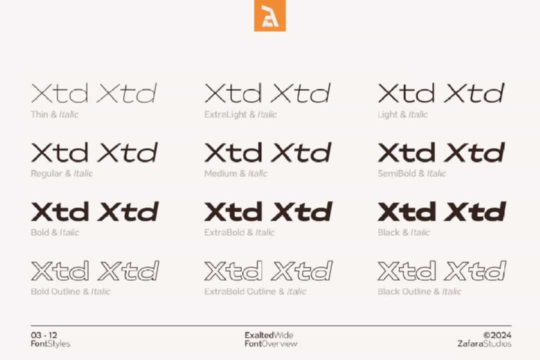 Exalted Wide Font Image 2