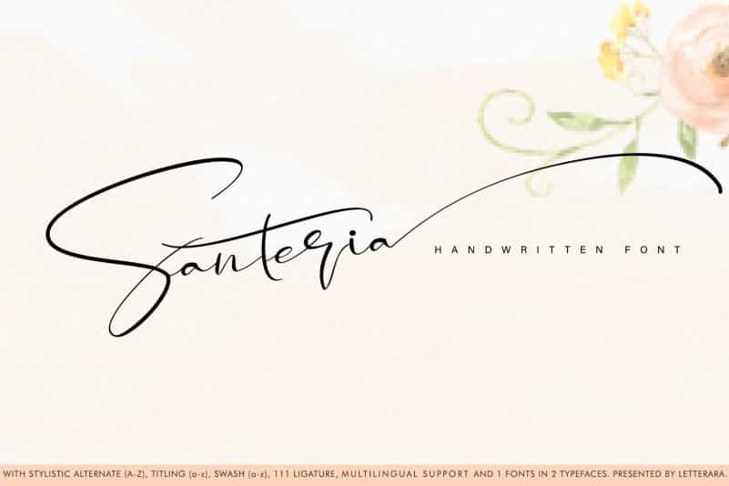 Santeria Calligraphy Font Image 1