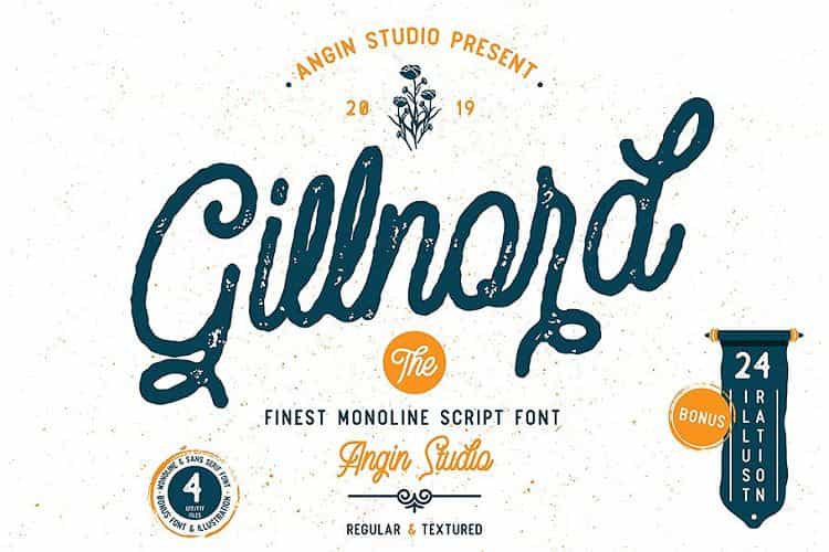 Gillnord Script Font Image 1