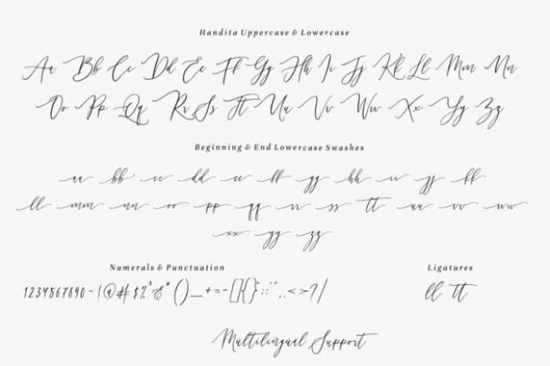 Handita Calligraphy Font Image 3