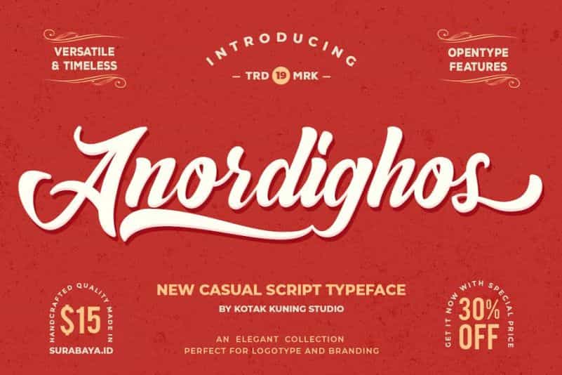 Anordighos Script Font Image 1