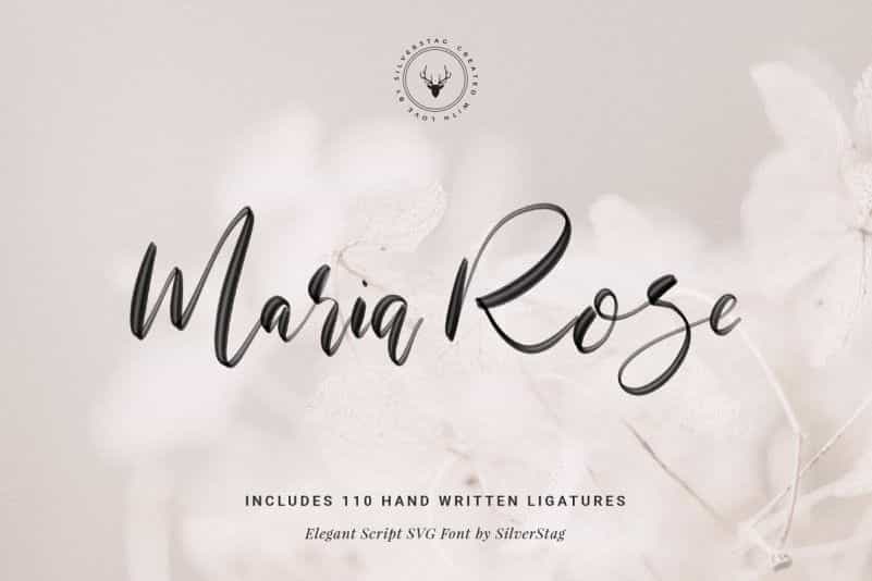 Maria Rose SVG Script Font Image 1