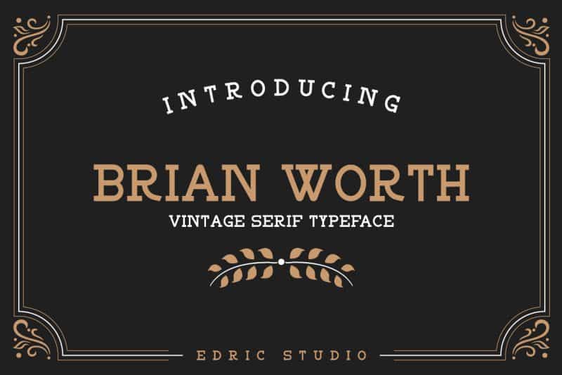 BRIAN WORTH Vintage Font Image 1