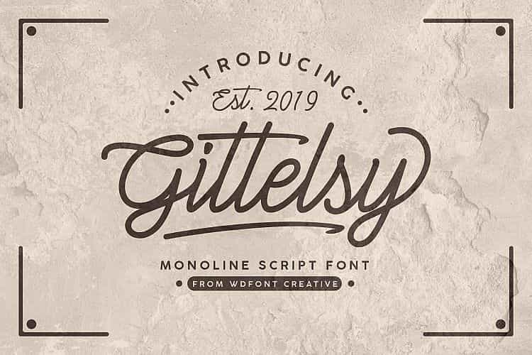 Gittelsy Monoline Script Font Image 1