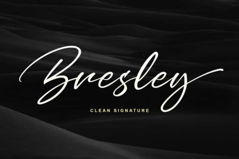 Bresley Clean Signature Font Image 1