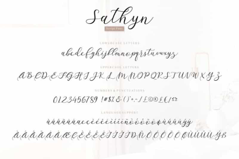 Sathyn Script Font Image 3