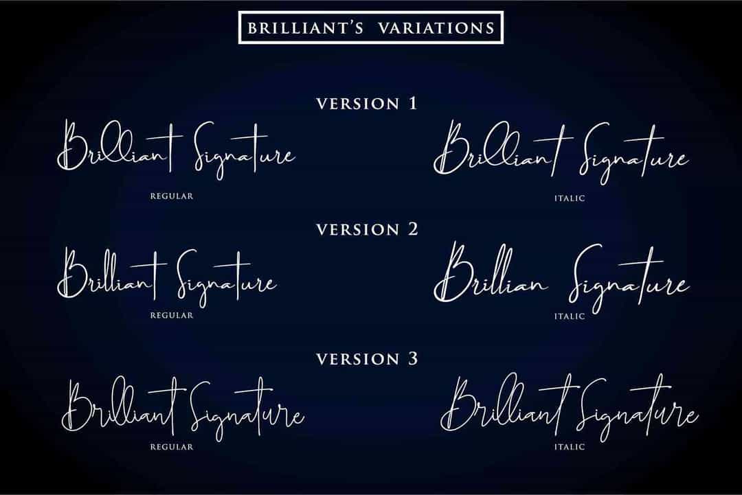 Brilliant Signature Font Image 2
