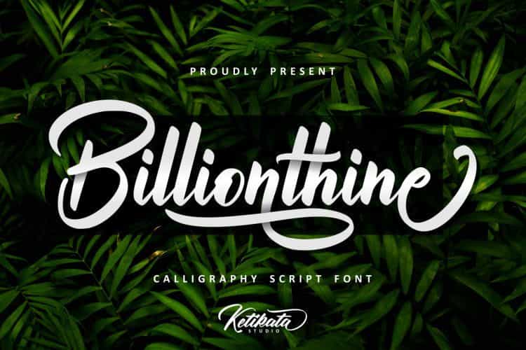 Billionthine Calligraphy Font Image 1