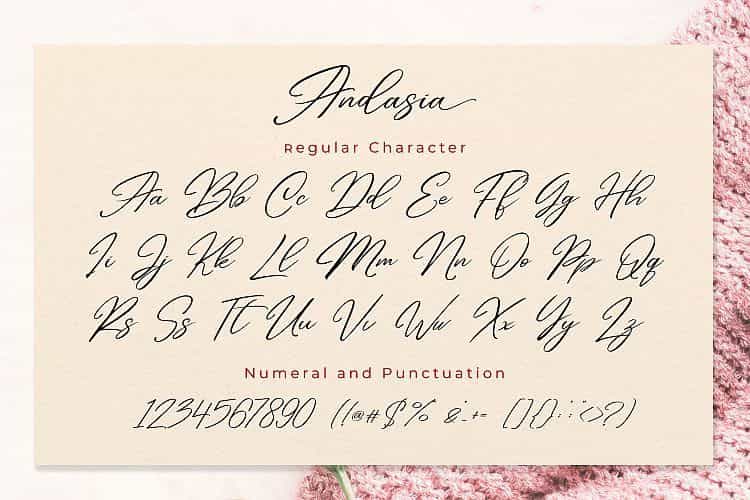 Andasia Script Font Image 3