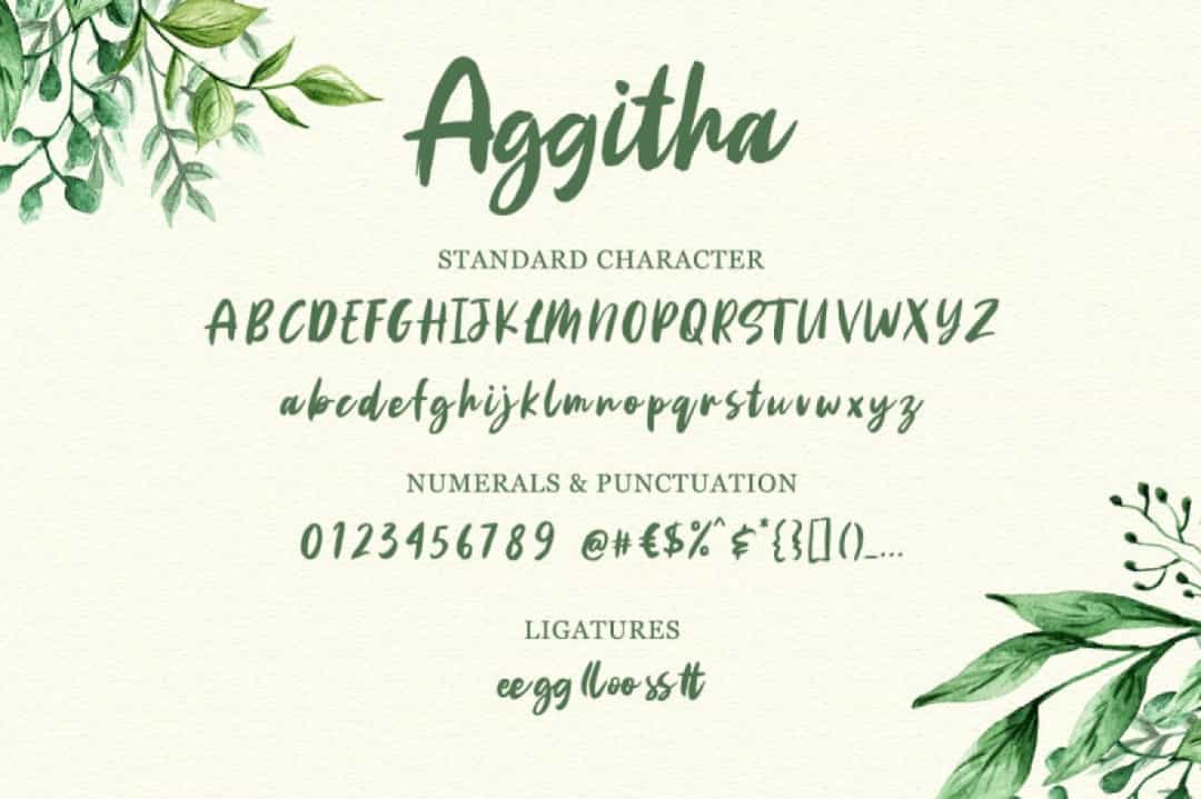 Aggitha Brush Font Image 3