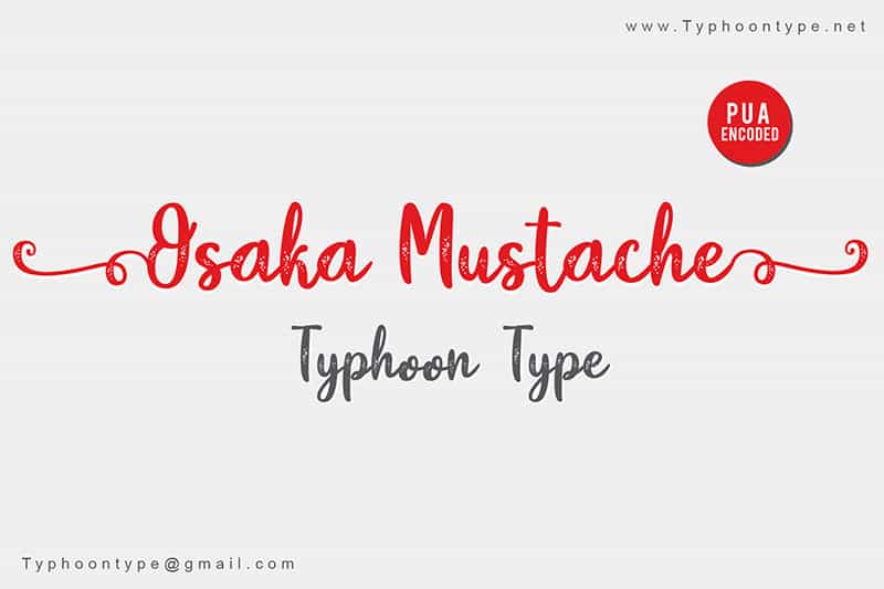 Osaka Mustache Script Font Image 1