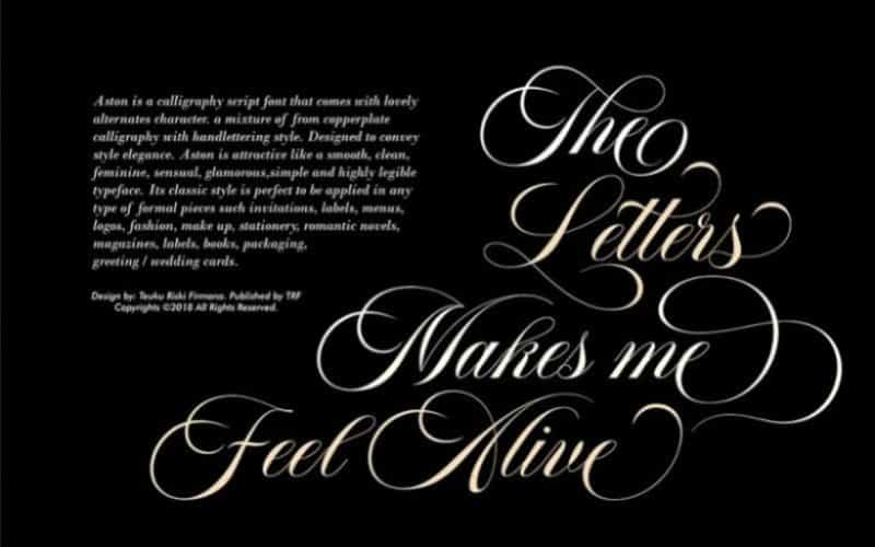 Aston Script Font Image 2