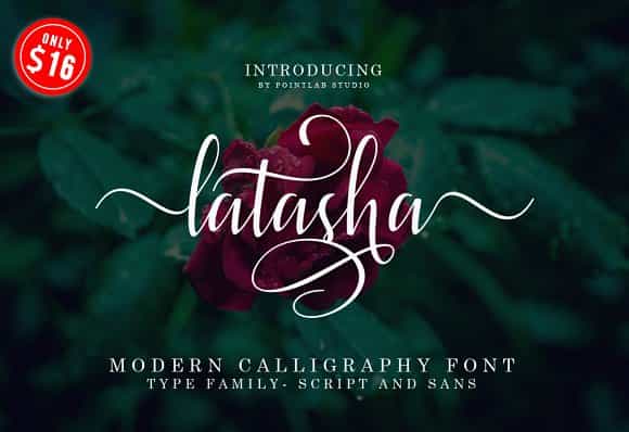 Latasha Calligraphy Font Image 1
