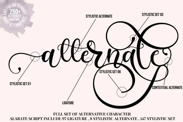 Alarate Script Font Image 2