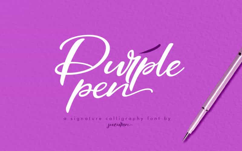 Purple Pen Script Font Image 1