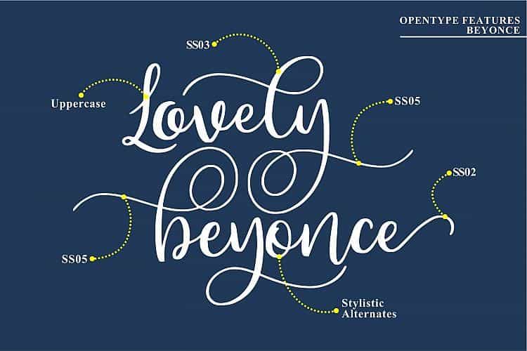 Beyonce Calligraphy Font Image 3