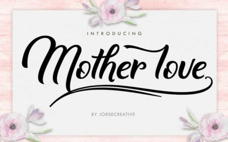 Mother Love Calligraphy Font Image 1